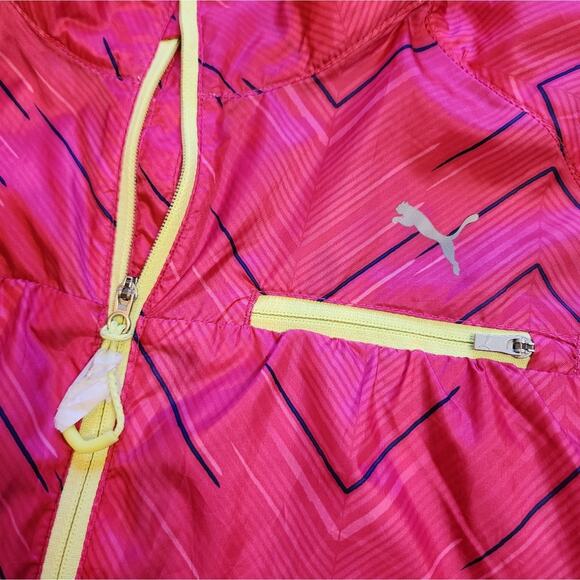 PUMA Wind Cell running jacket pink windbreaker size L - Picture 2 of 9